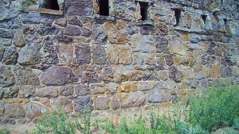Castle wall and windows Stock Footage 92994536