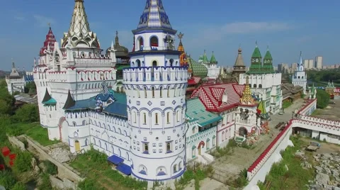 Castle wall of architectural complex of entertainment center Kremlin Stock Footage 58496648