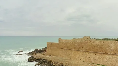 Castle wall with birdnest Stock Footage 292981630