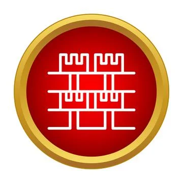 Castle wall icon symbolizing strength and protection Ilustración de archivo