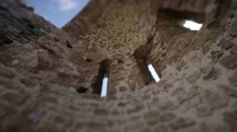Castle wall panning Stock Footage 8768184