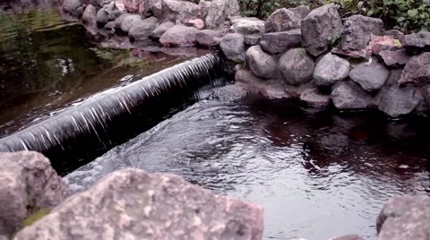 Castle waterfall move Stock Footage 66112285