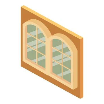 Castle window icon, isometric style Stock Illustration