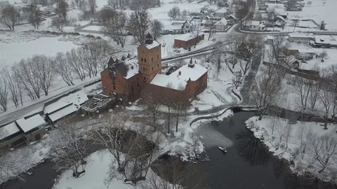 Castle in winter Stock Footage 127574078