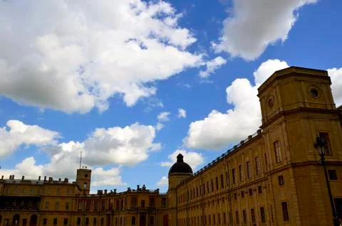 Castle.clouds.sky Foto stock