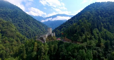 Castle,green valley,forest 库存影片 94604061