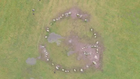 Castlerigg stone circle plan view static Stock Footage 242036017