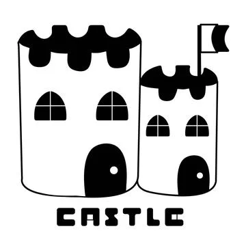 Castles with flag, illustration Stock Illustration