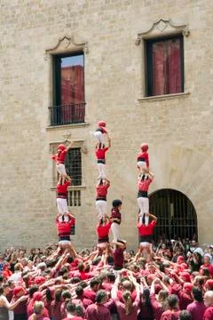 Castles Human Pyramid Stock Photos
