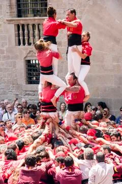 Castles Human Tower Stock Photos