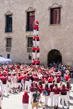 Castles Human Tower Stock Photos