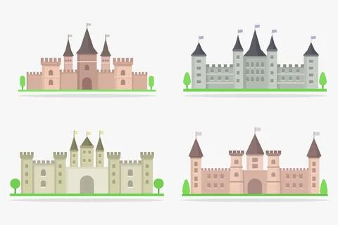 Castles illustrated on background Stock Illustration