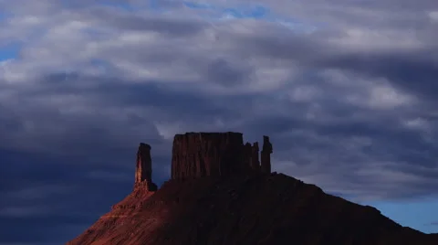 Castleton Tower Goes Dark Time Lapse Video stock 40999893
