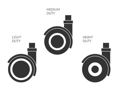 Castor Wheel - Light -Medium - Heavy Duty - Stock Icon Stock Illustration