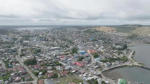 Castro Aerial View Isla de Chiloe, Chile Stock Footage 310613158