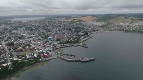 Castro Aerial View Isla de Chiloe, Chile Stock Footage 310613174