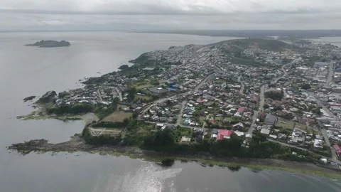 Castro Aerial View Isla de Chiloe, Chile Stock Footage 310613448