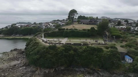 Castro Aerial View Isla de Chiloe, Chile Stock Footage 310614610