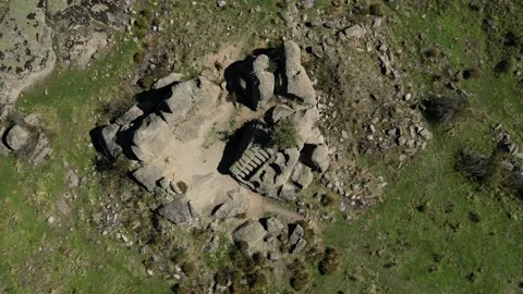 Castro de Ulaca, Ancient Mountaintop Ruins in Spain, Superb Drone Clip, 4K Stock Footage 297226247