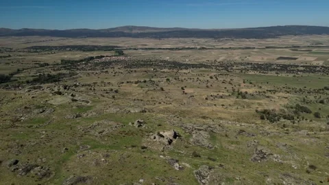 Castro de Ulaca Ancient Site in Spain, Stunning Drone with Mountains, 4K Stock Footage 297231138