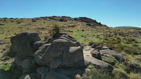 Castro de Ulaca Ancient Site in Spain, Close-Up Drone Clip, Mountains, 4K Stock Footage 297231175