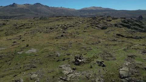 Castro de Ulaca Ancient Site in Spain, Wide Circling Drone View, Mountains, 4K Stock Footage 297231227