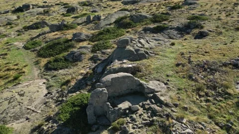 Castro de Ulaca Archaeological Spain, Drone Clip of Ritual Sauna, 4K Stock Footage 297229842
