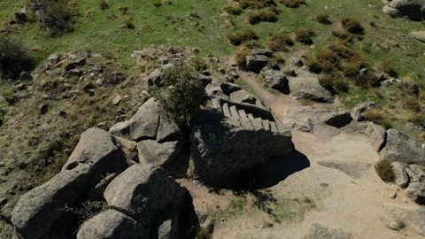 Castro de Ulaca Megalithic Steps, Spain, Beautiful Drone Clip, 4K Stock-Footage 297226873