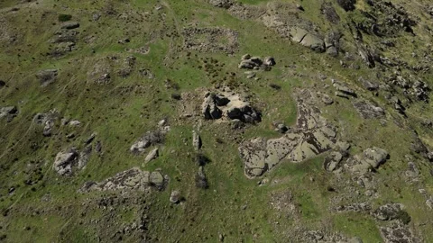 Castro de Ulaca, Megalithic Temple in Spain, Epic Reveal Drone Clip, 4K Stock Footage 297226274