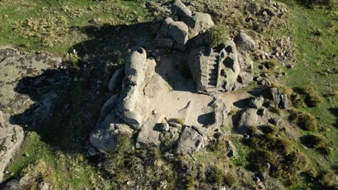 Castro de Ulaca, Megalithic Temple in Spain, Amazing Drone Clip, 4K Stock Footage 297226680