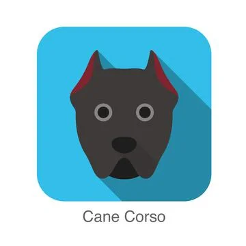 Castro dog face flat icon, vector illustration Stock Illustration
