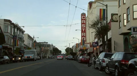 Castro San Francisco driving 01 Stock Footage 1089615