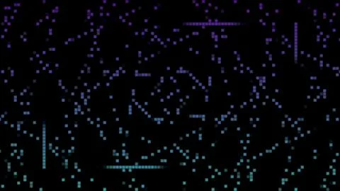 Casual 8 bit dots pixel 80s highlight cyberpunk dreamy iridescent background. Illustrazione stock