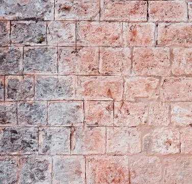 Casual Ancient Brick Wall Pattern or Background Old Obsolete Brickwork Stock Photos