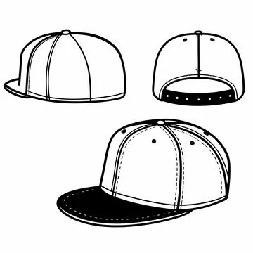 Casual Baseball Cap Flat Vector Design Stock Illustration