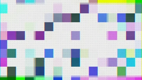 Casual big pixels, 80s mood, geometrical cyberpunk trendy interference Stock Footage 219425343