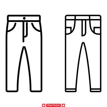 Casual Chic Pant Vector Designs  Comfortable and Fashionable Templates for .. Stock Illustration