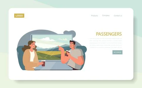 Casual Conversation on Train. Stock Illustration