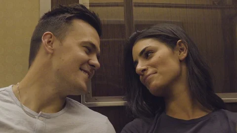 Casual Couple Talks While Riding Subway 3 Stock Footage 95019923