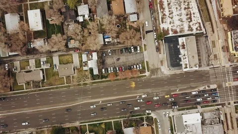 Casual DJI Mavic Pro flying around the streets of Salt Lake City, Utah Stock Footage 105092417