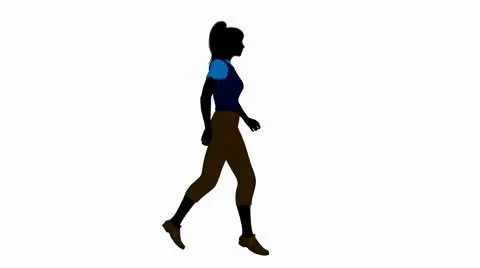 Casual dressed female walking on a white background Stock Footage 10608853