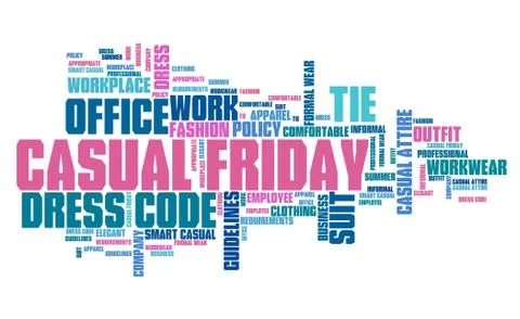 Casual Friday - office dress code concept word cloud. Stock Illustration
