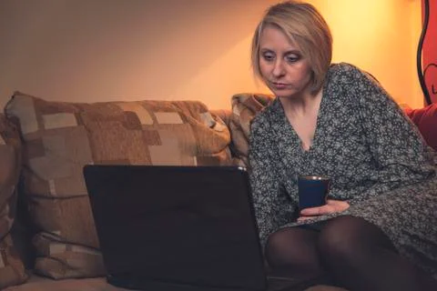 Casual internet browsing at home Stock Photos