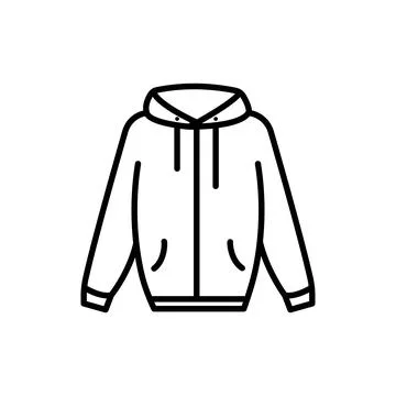 Casual jacket icon. Winter jacket, clothing outline vector icon. Symbol, logo Stock Illustration