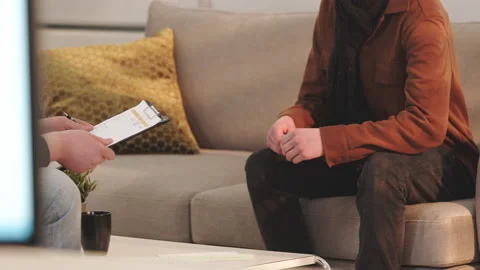 Casual job interview at modern start-up office Stock Footage 149244722