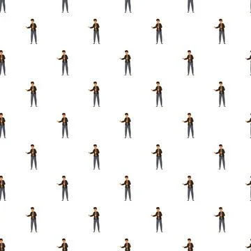 Casual man character repeating seamless pattern background 스톡 일러스트