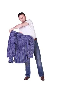Casual man dressing up Stock Photos