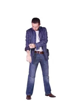 Casual man dressing up Stock Photos
