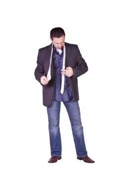 Casual man dressing up Stock Photos