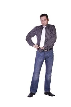 Casual Man Dressing Up Stock Photos
